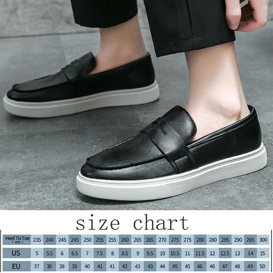 Men's Casual Dress Loafers & Slip-Ons Shoes Classic Hands Free Penny Formal Loafers Lightweight PU Leather Round Toe, Non Slip Business Shoes - Image 6