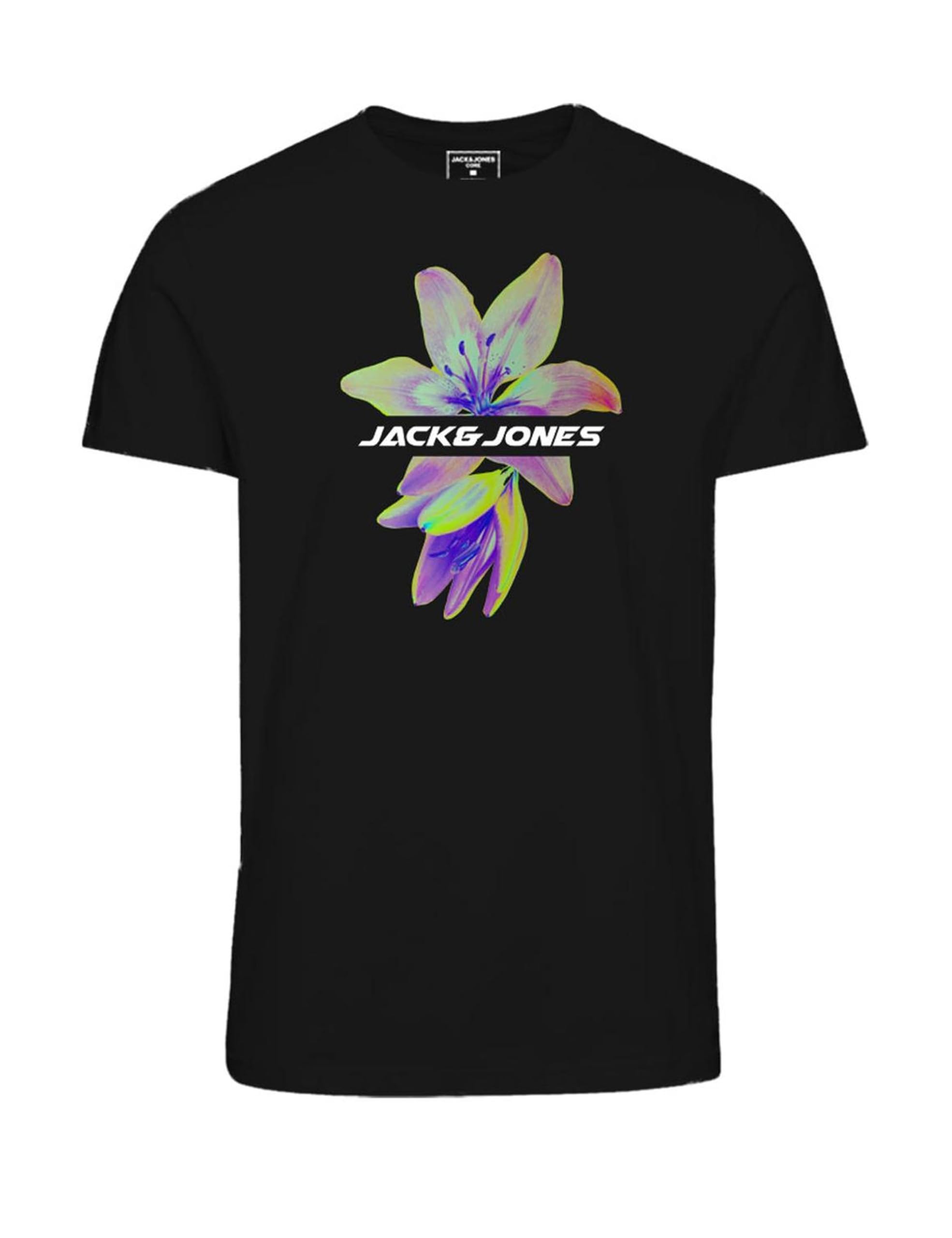 Jack & Jones Junior Jcoflower Print T-Shirt S/S Crew Neck Fst Jnr Uomo T-Shirt Nero 152 - 4
