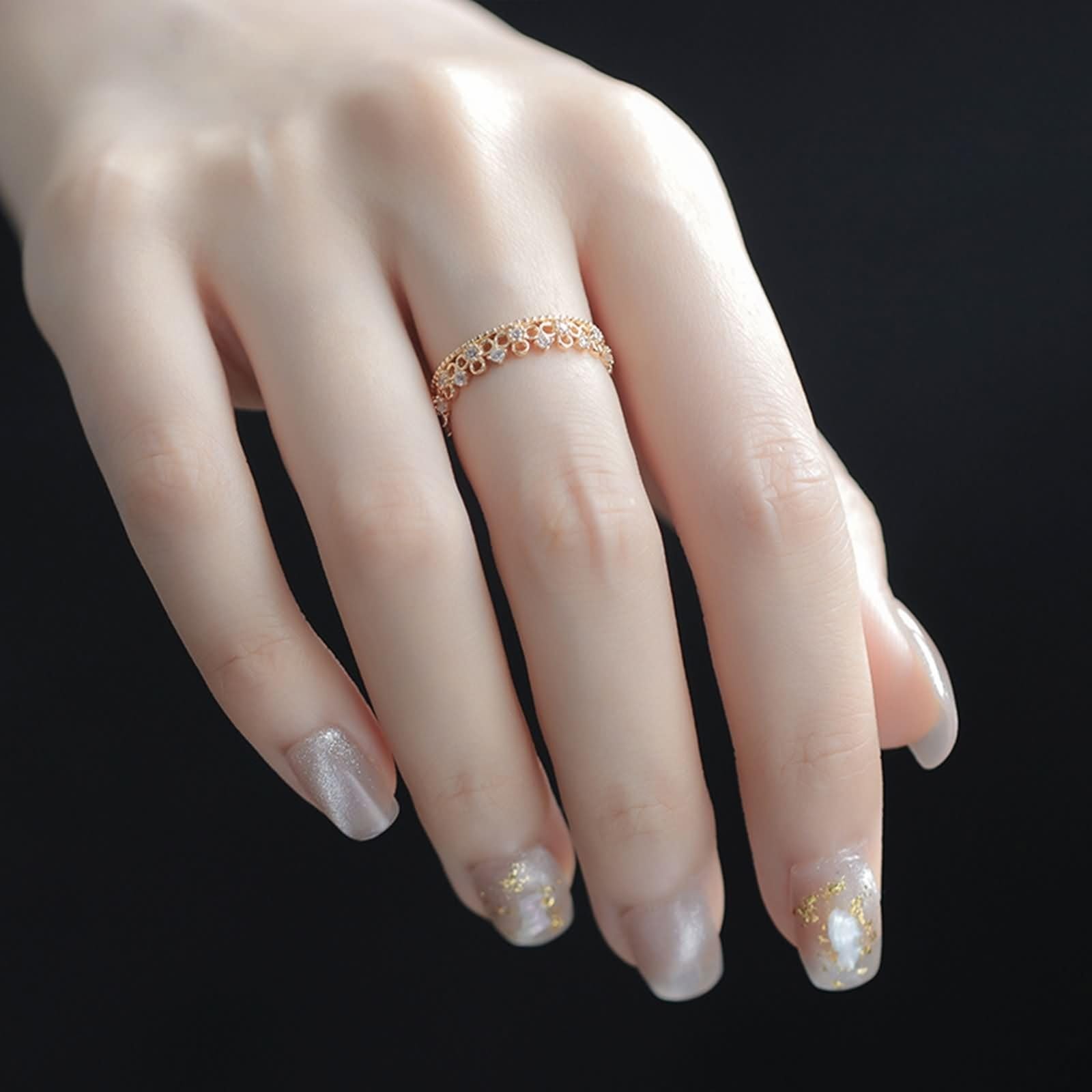 Alianzas de oro amarillo de 9 K/14 K/18 K, joyas con moissanita, forma de corona
