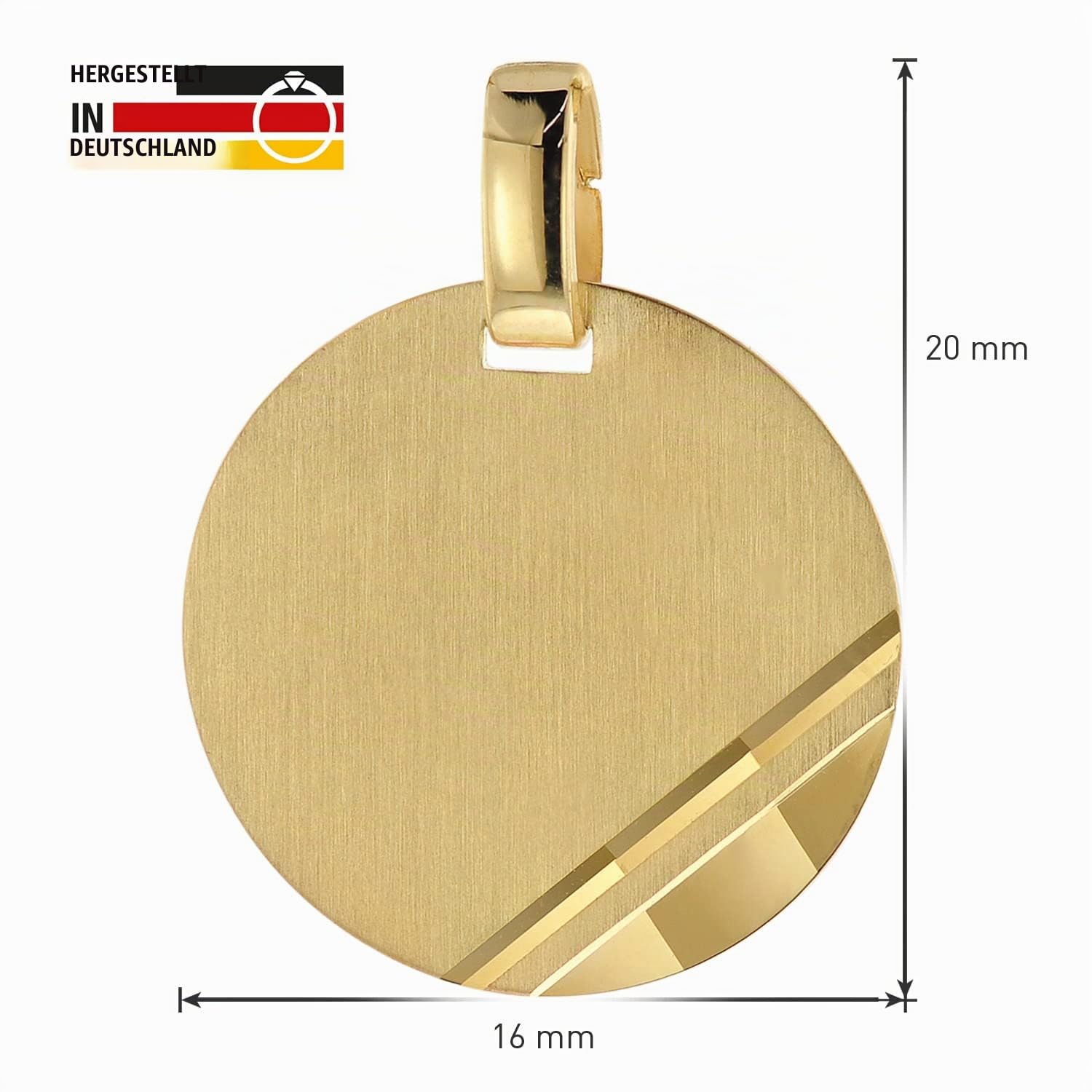 trendor Gravur-Anhänger für Damen und Herren Gold 333/8K Ø 16 mm 51797