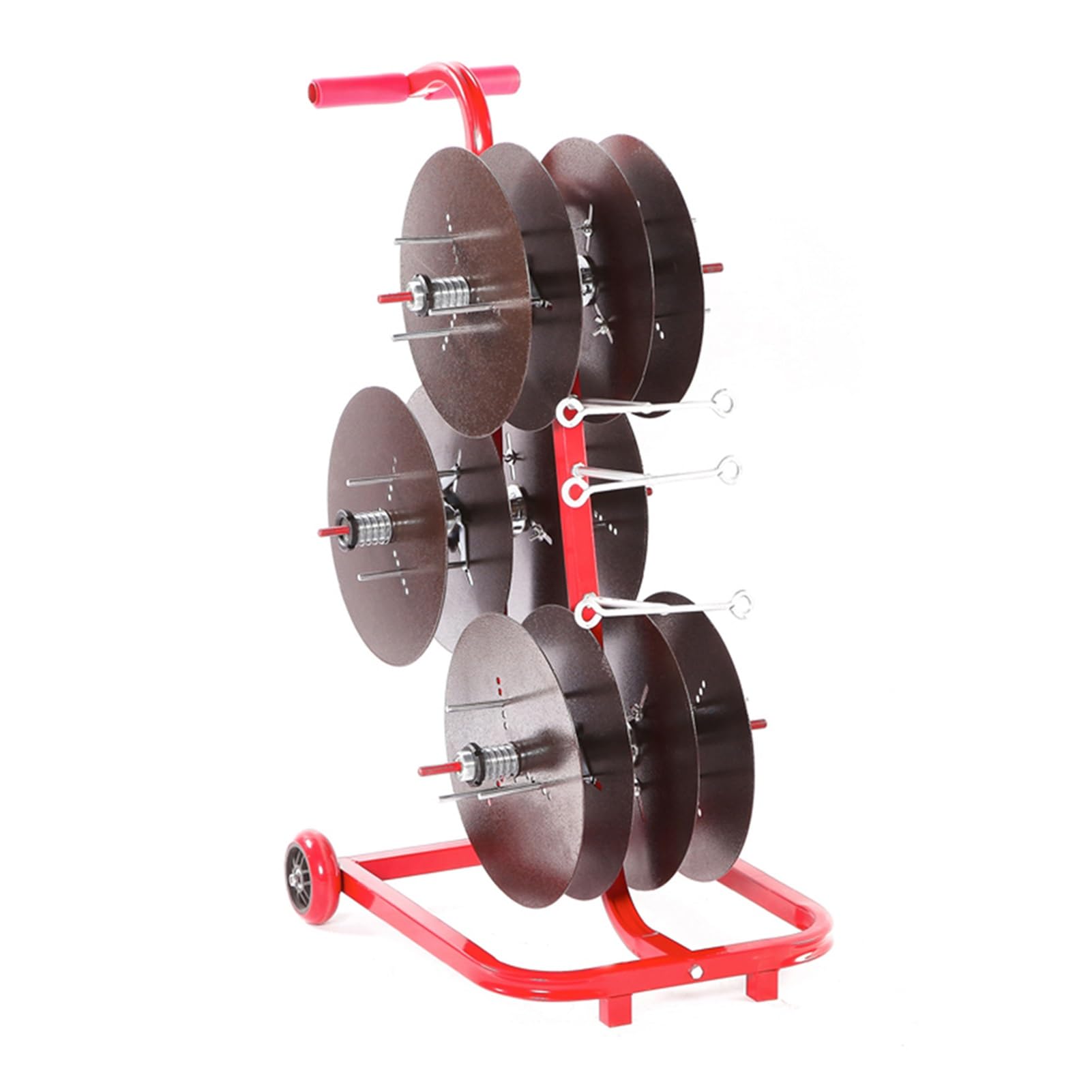 ZFUCMAYL 4/6/8 Axle Wire Spool Rack,Cable Caddy,Transportable Wire Spool Rack Dispenser,Work Independently for Winders Ropes Cord Reels Paracord(6 Reel)