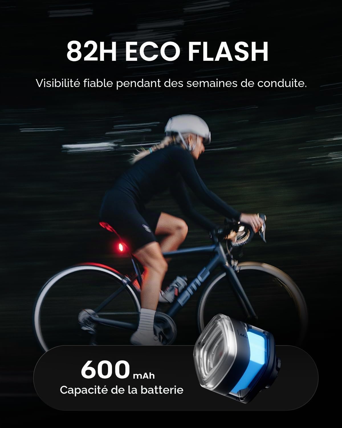 Magicshine URBO TL Feu arrière de vélo avec USB C Rechargeable, 50 lumens, étanche IPX6, Feux arrière pour vélo de Nuit, Feux arrière intelligents pour vélo de sécurité