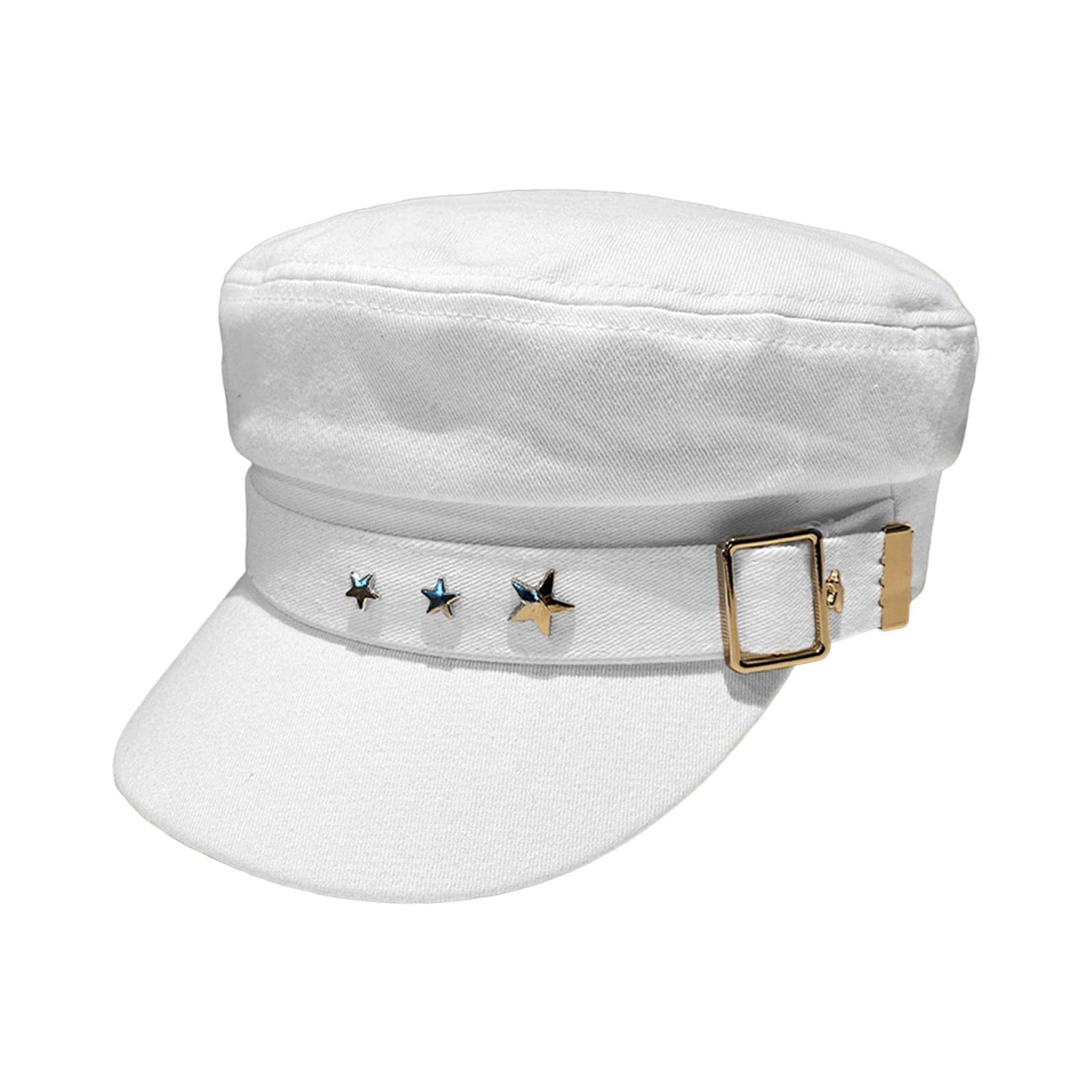Women Flat Top Baseball Hat Newsboy Cap Beanie Hat Vacation Beret Hats White-image-44