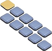 Vista 6 de METALLIXITY Deslizadores deslizantes para muebles de PTFE (1 3/16 pulgadas), 4 unidades, almohadillas protectoras cuadradas autoadhesivas
