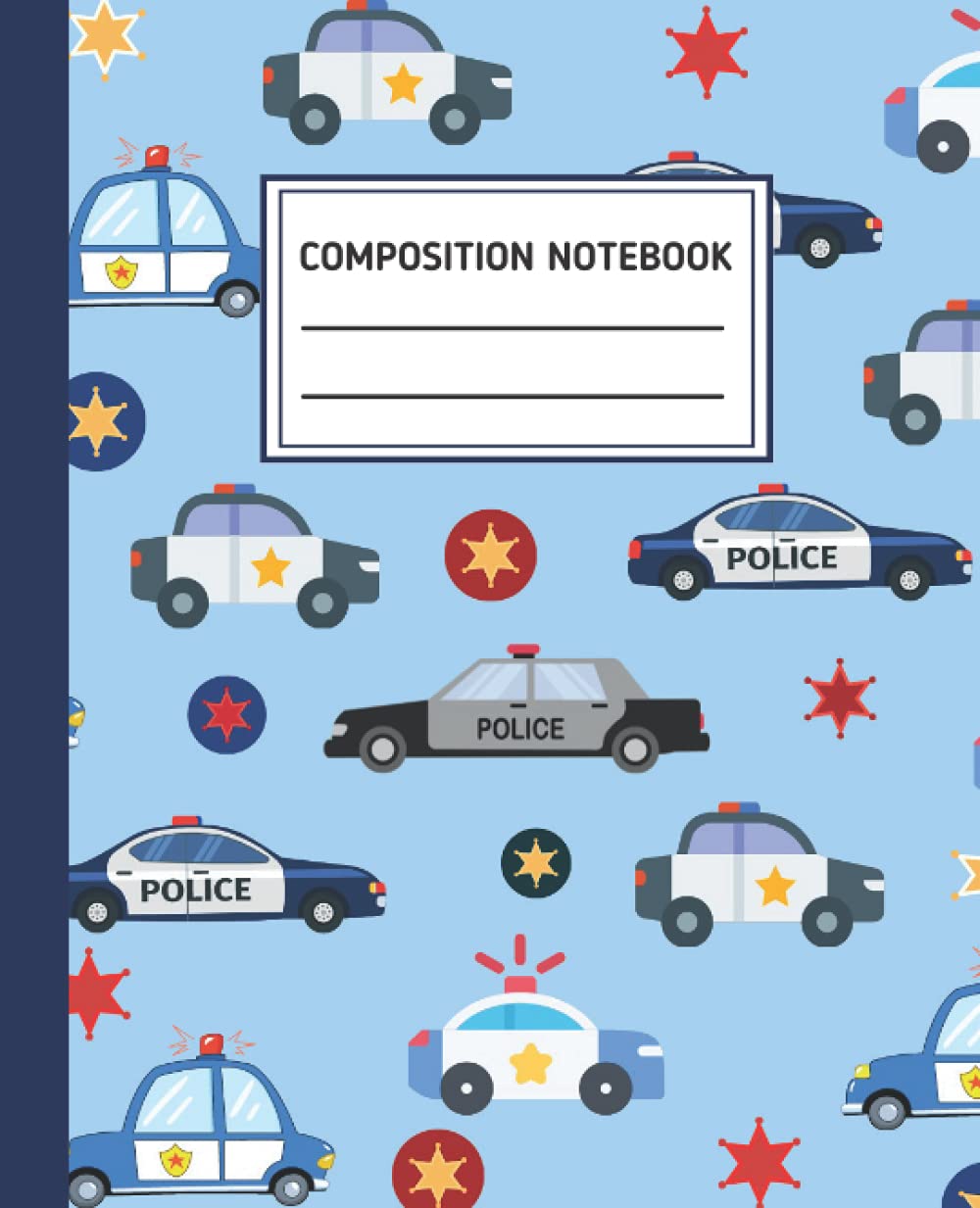 Composition Notebook: Police Car Primary Composition Notebooks Wide Ruled Paper For Kids, For Student Take Notes and Writing