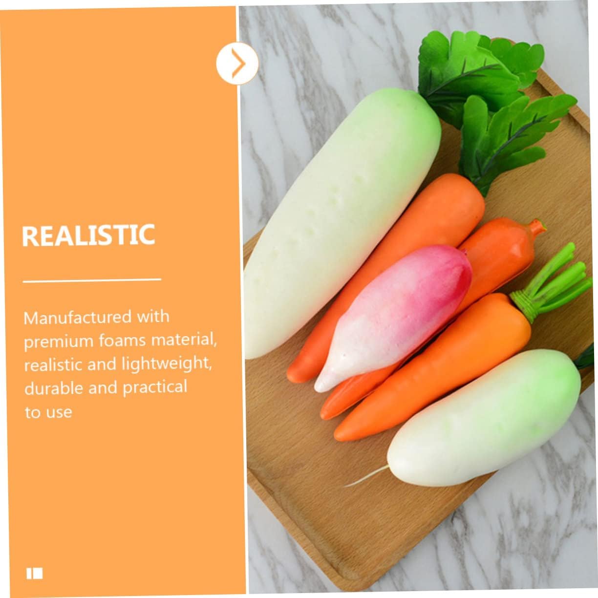 Ciieeo 3sets Simulated Radish Vegetable Photography Props Carrots Faux Carrot Vegetable Photo Prop Artificial Vegetable for Party Vegetables Artificial Carrot Props Realistic Green 6pcs*3