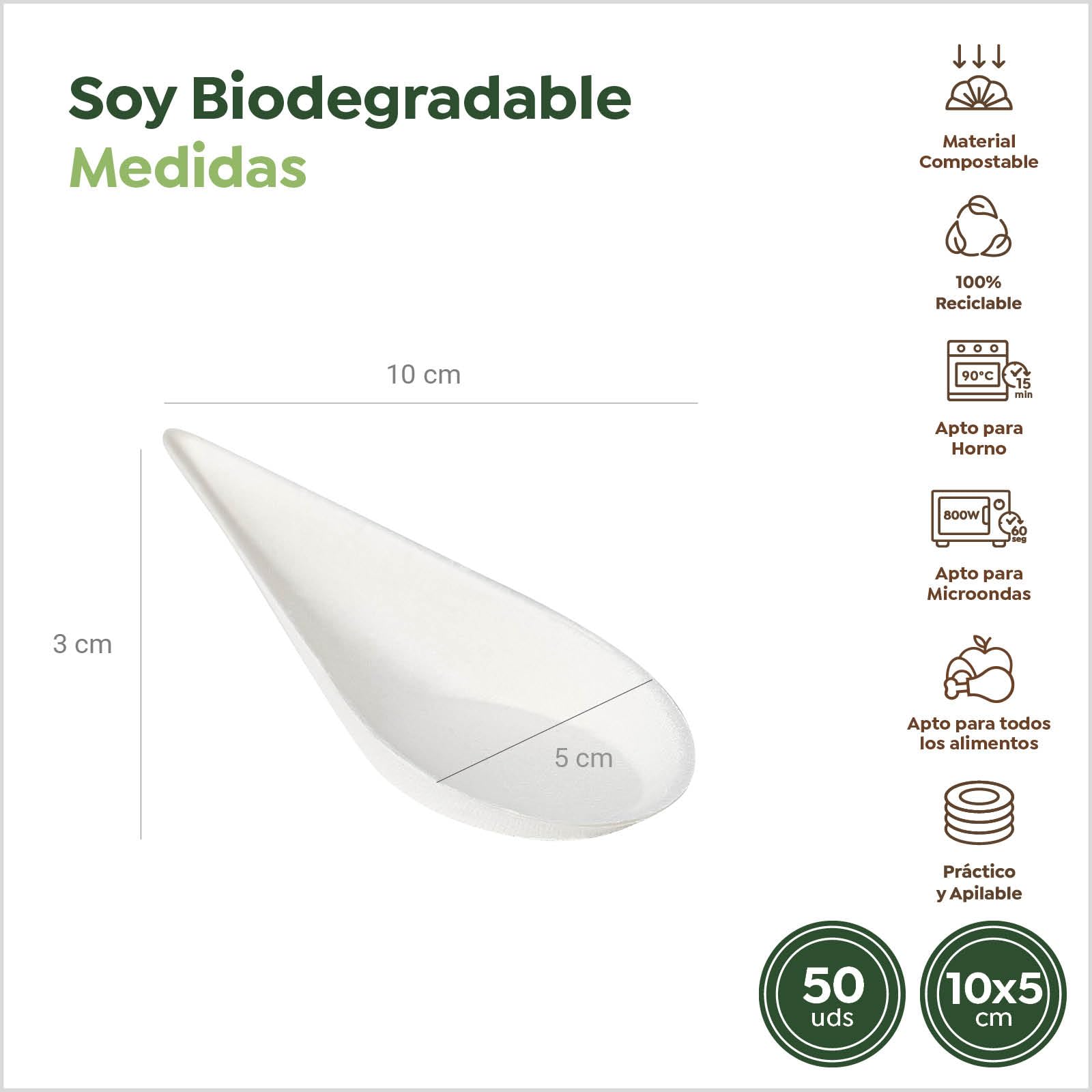 Cucchiaio Catering Lacrima 10 x 4 cm Canna Zucchero 50 Unità