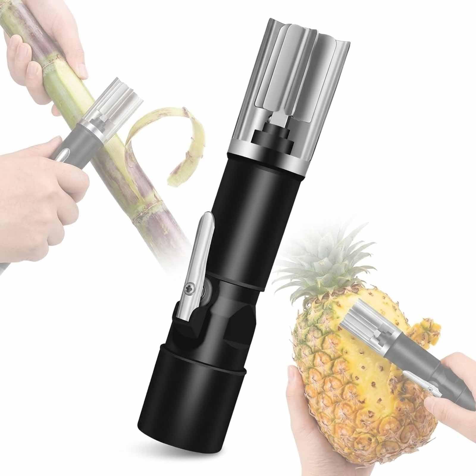 MObyat Automatic Sugarcane Scraping Machine, Sugarcane Scraping Pineapple Peeling Knife, 2 Switch Modes/7500rpm Speed, Protective Cover, For Coconut, Pumpkin, Winter Melon, Pineapple