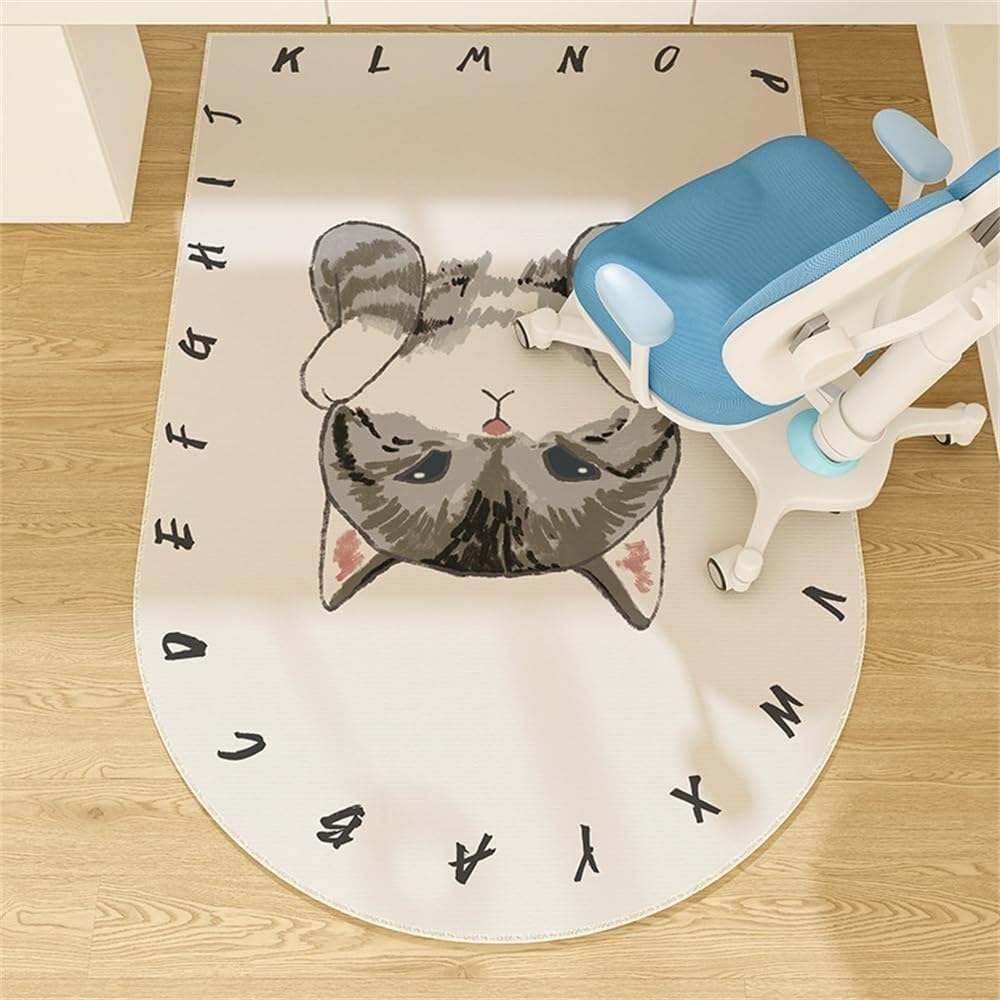 SSDDLZEQ Premium durable range Floor Protection Mat For Office Chairs And Multi-purpose Study Areas(Grey Cat,100x120cm)