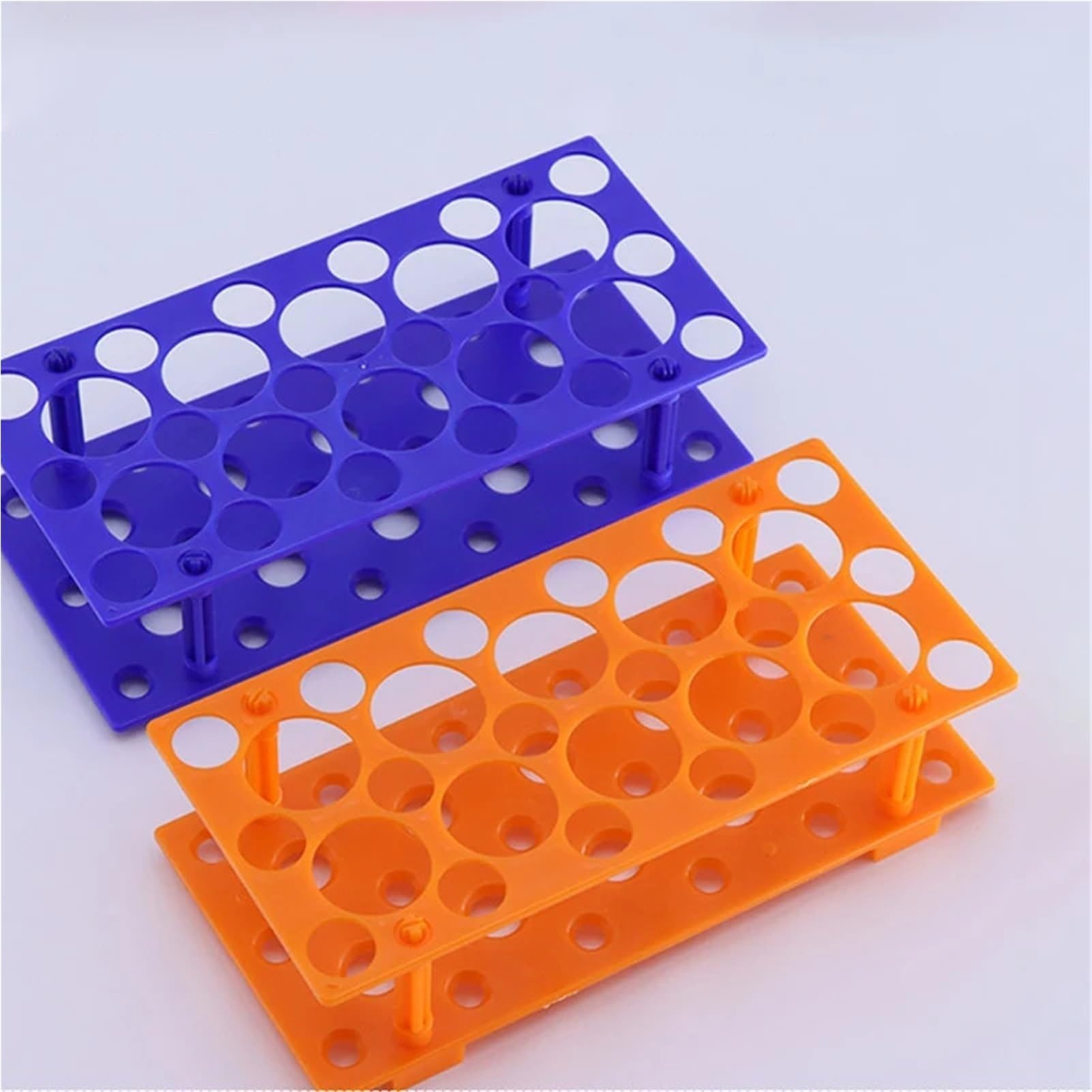 Acrylic Test Tube Rack, 28-Hole Detachable Centrifuge Tube Rack for 10 15 50ml Tubes(Blue)