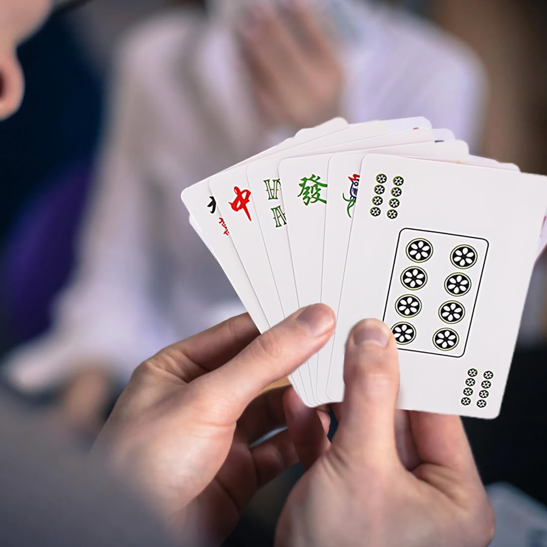 WUSJCOF Mini Mahjong Portatile Tradizionale Cinese, Carte da Gioco in PVC Impermeabili con 144 Pezzi e Dadi, Giochi di Famiglia e Amici per Viaggi e Party