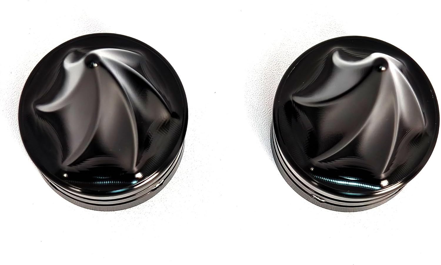 1 Pair Twisted Front Wheel Axle Nut Covers Conical Axle Nut Caps Compatiable for Harley Touring Softail, Sportster, Dyna Street Glide Road King Road Glide Electra Glide 2008 Up (Black)