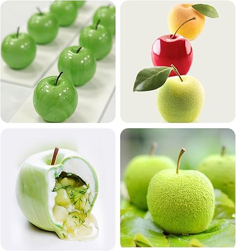 Miniatura 4 de Molde de mousse de manzanas navideñas, moldes para pasteles 3D, molde de silicona para hornear mousse chocolate, jabón casero, magdalena, fondant,