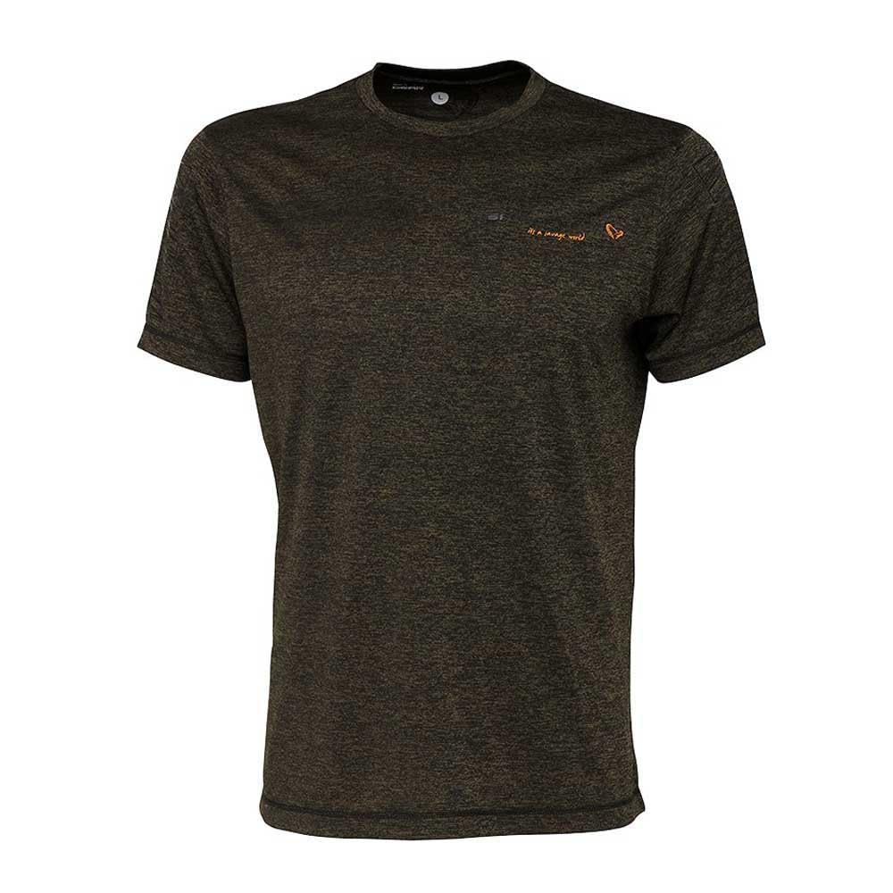Savage Gear Fishing Shirt for Spinnangler Fighter Stretch T-Shirt Burnt Olive Melange