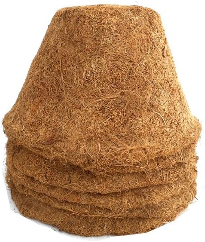 Cesta colgante de fibra de coco formada a mano de 12 pulgadas con retenedor de agua (SB-F30L) - Paquete de 6 forros