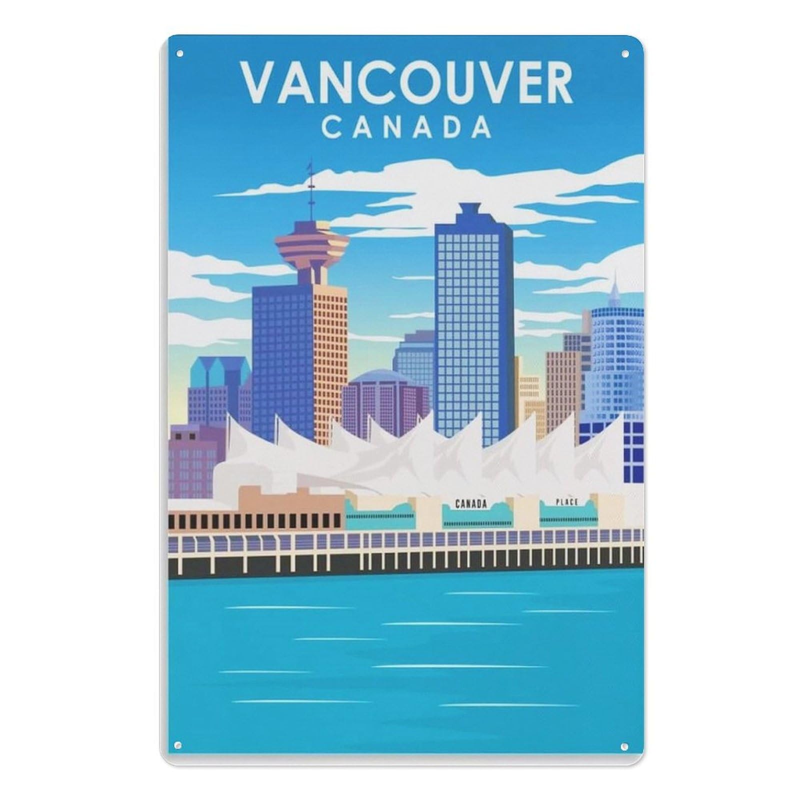 Tin Sign Metal Tin Poster Retro Sign For Wall Vintage Wall Decor Metal Tin Sign，Vancouver Canada20x30cm(8x12 inch) AA-126