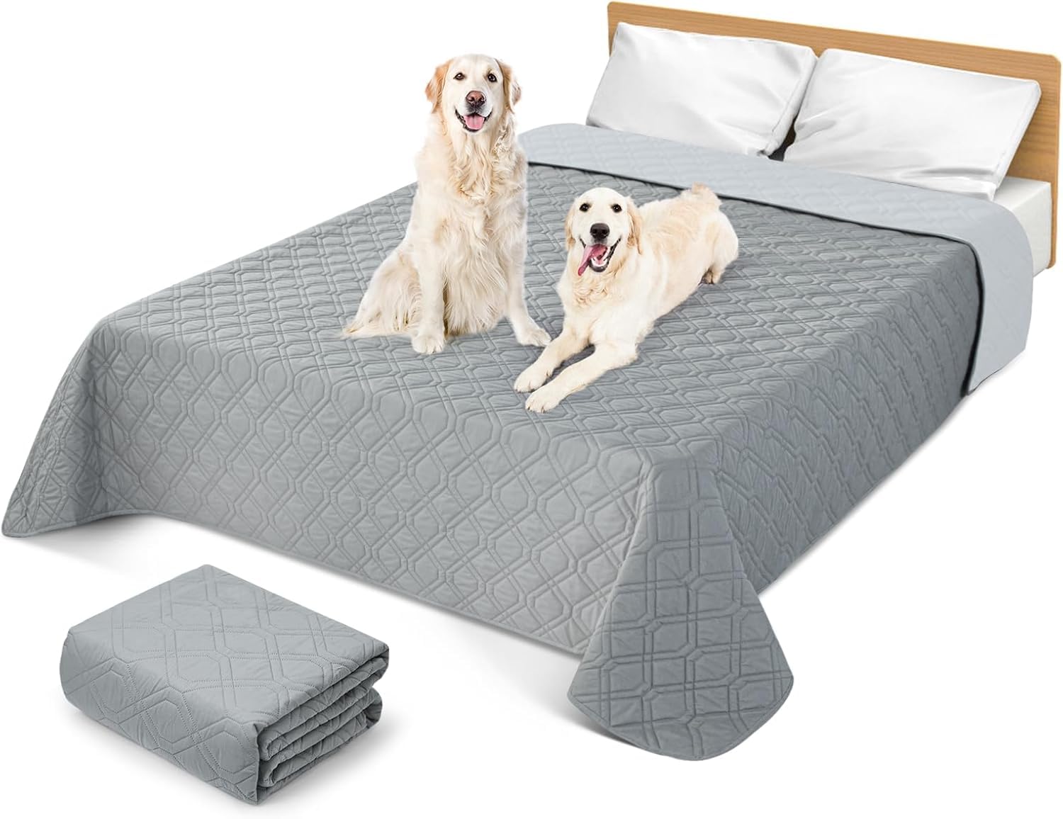GYURO 100% waterdichte hondendeken, groot, wasbaar, met antislip achterkant, kan meubels bed of bank beschermen (kaki, 137 x 208 cm