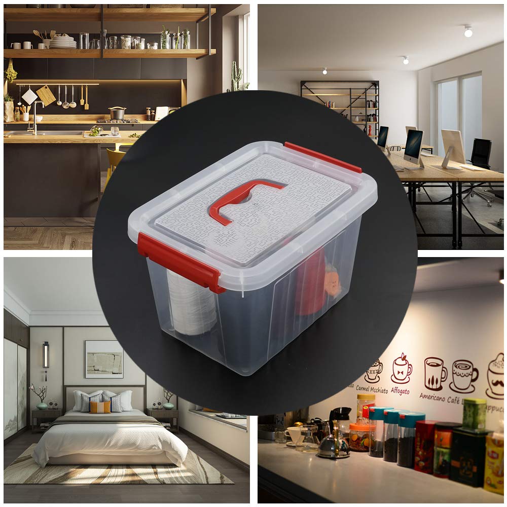 Kiddream 6er Set Küche Aufbewahrungsbox mit Deckel, 6 Liter kleine Kunststoff Box Set