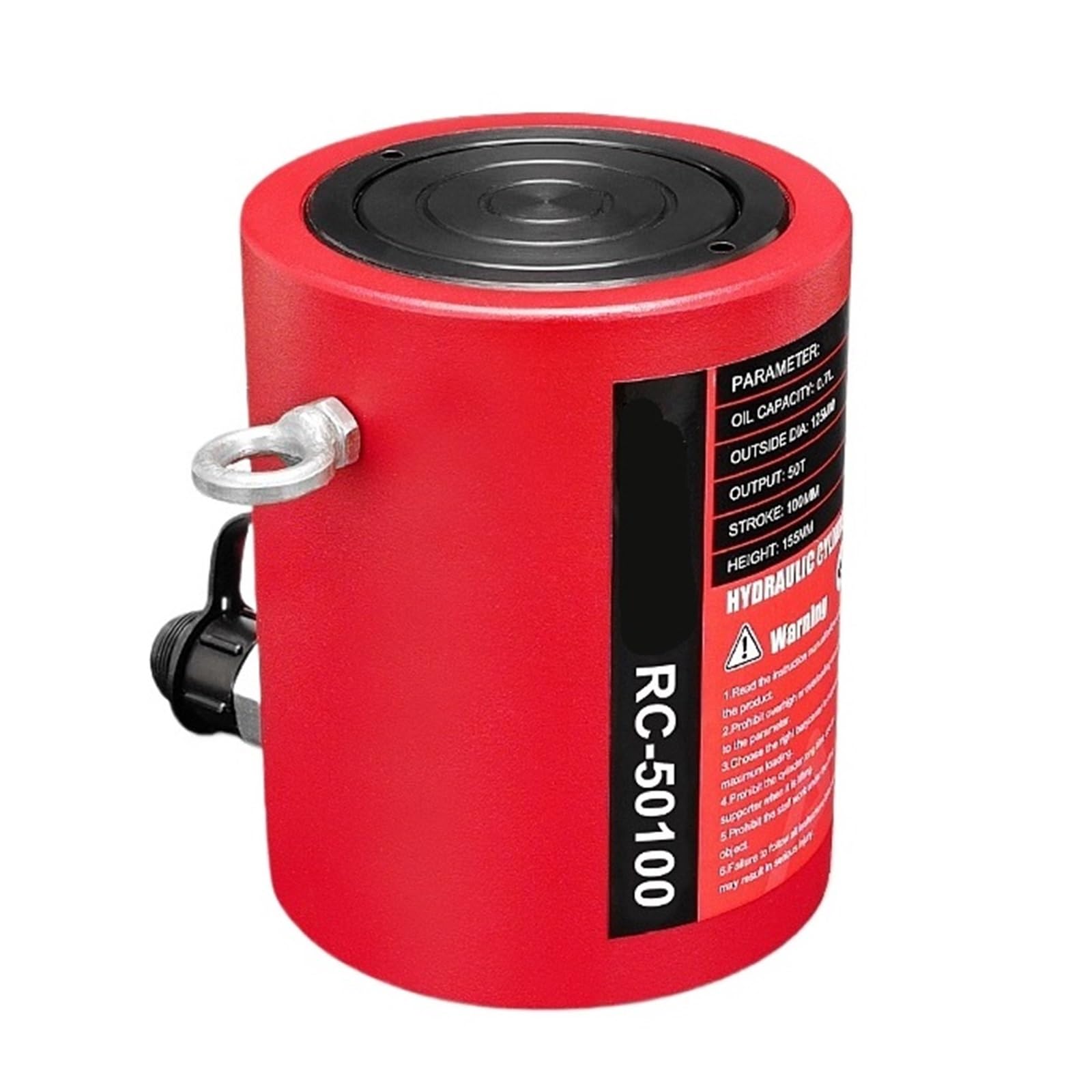 TSCFHGQI Long Type Hydraulic Cylinder RC-50100 Hydraulic Jack with Output of 50T, Stroke of 100mm
