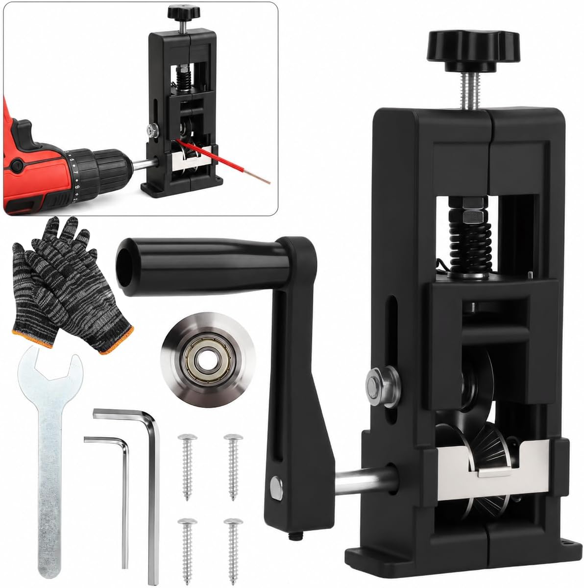 Manual Wire Stripping Machine,Scrapping Copper Wire Peeler Machine | Gauge Wire 0.04"-1",Drill Powered/Hand Crank Dual-drive Wire Stripper Tool for Scrap Copper Recycling & DIY