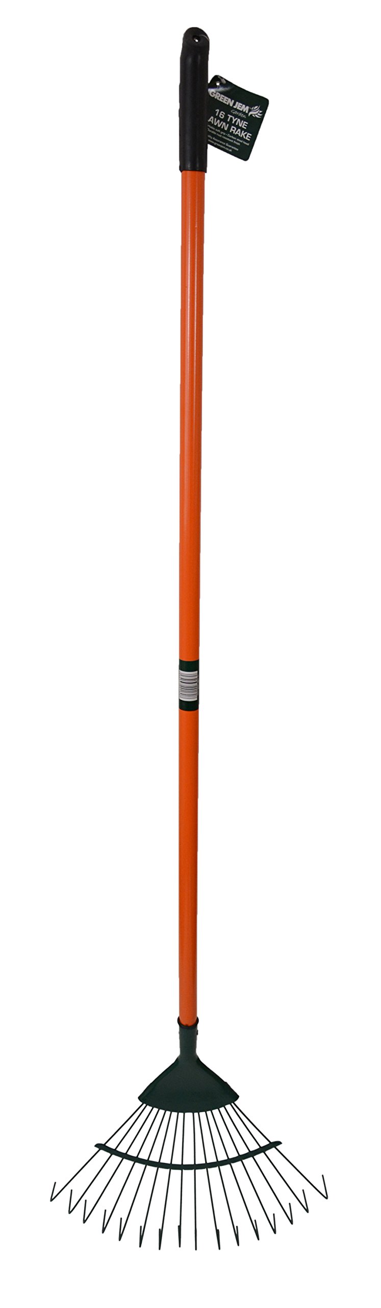 Green Jem Carbon Steel with 16 Tyne Lawn Rake - Orange — image 1