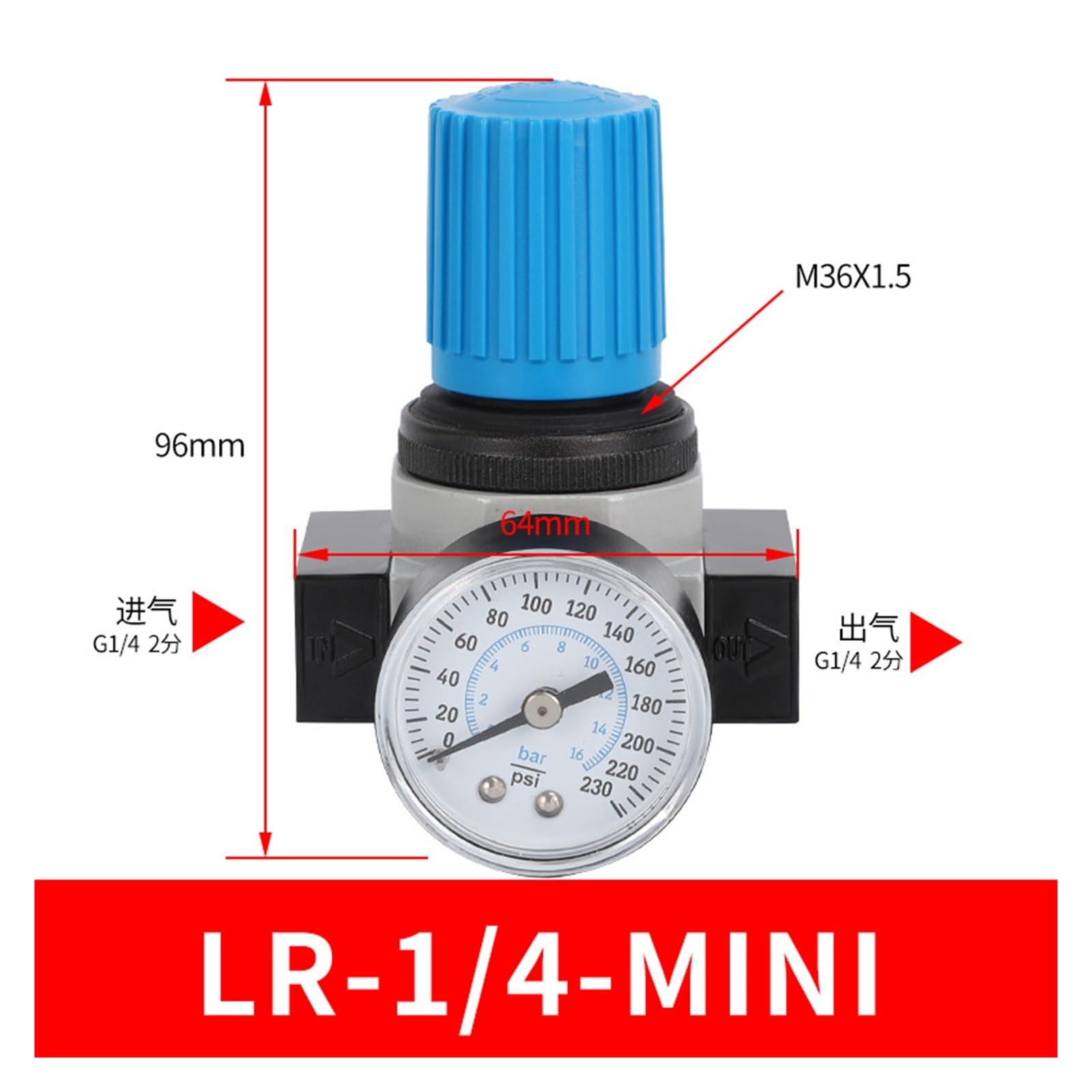Pneumatyczny filtr sprężarki powietrza FRC regulator ciśnienia dwuczęściowy LR-1/4LFR separator oleju i wody reduktor ciśnienia | Zawór regulacyjny ciśnienia LR 14 MINI