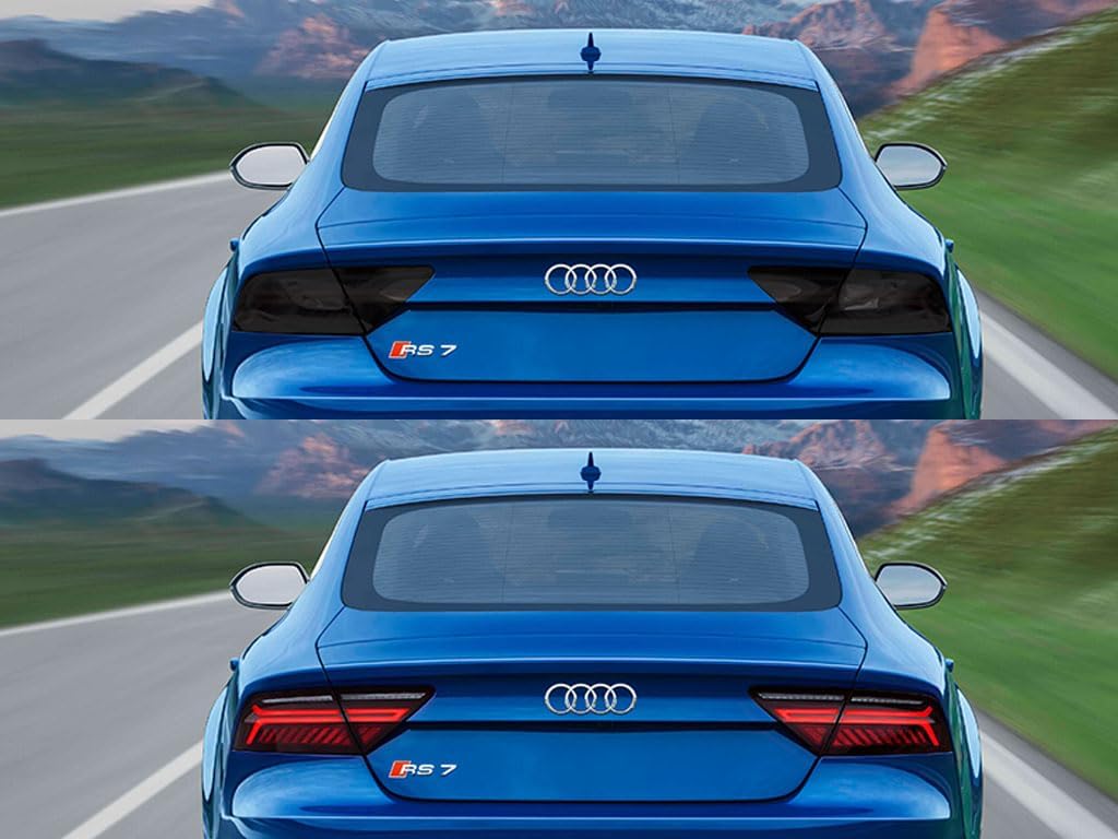 Rvinyl Tail Light Tint Covers Compatible with Audi RS7 2014-2015 - Matte Smoke