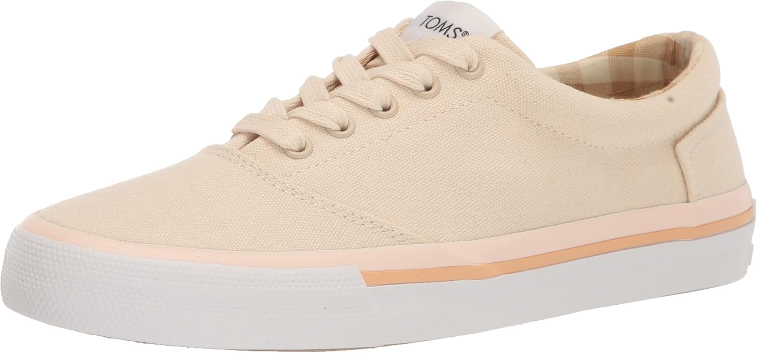 TOMS Women's Fenix Lace-Up Sneaker, Beige, 9