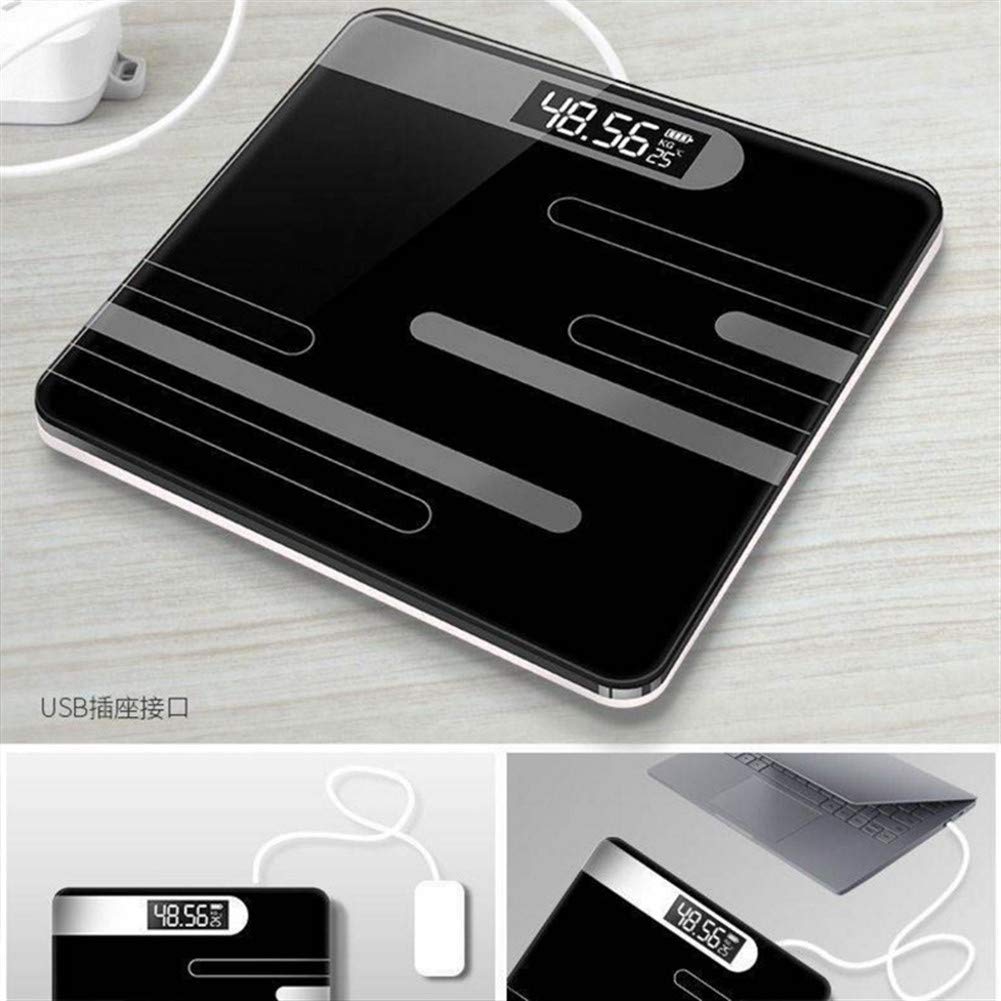 Balance de Salle de Bain Professionnelle avec écran rétro-éclairé, pesant 400 LB, Mesure précise et Durable (Couleur : Chargement USB) (Paragraphe Batterie)