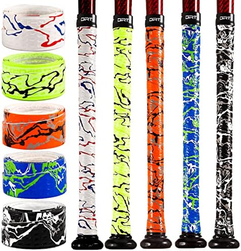 5Pcs Baseball Bat Grip Tapes, Softball Bat Wrap Grips 1.1mm,Solid Colors,Mixed Colors, 5Pack