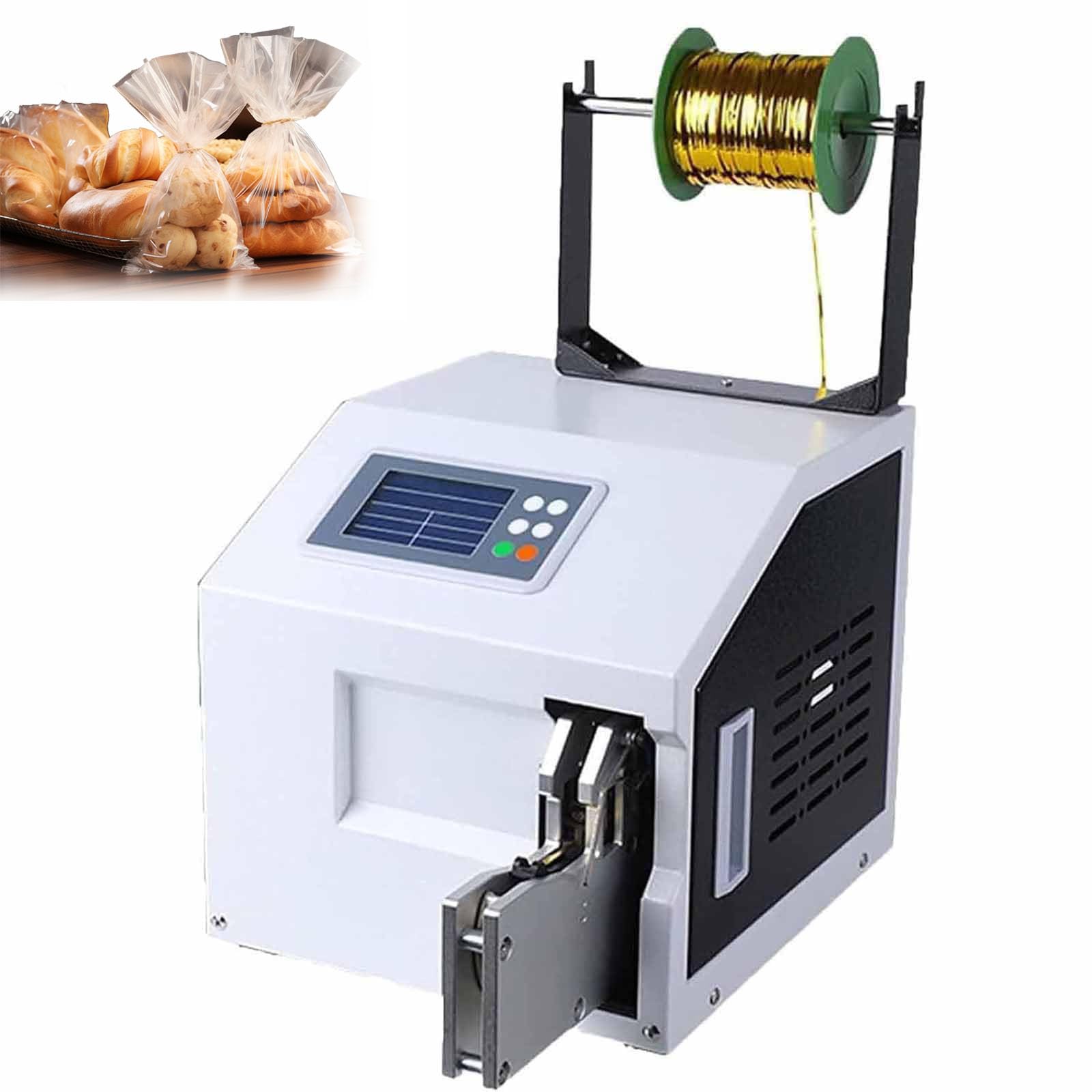 Machine à nouer automatique à torsion, machine à sceller les fils réglables avec affichage numérique, idéale pour l'emballage alimentaire, la boulangerie, les collations et les sacs d'artisanat