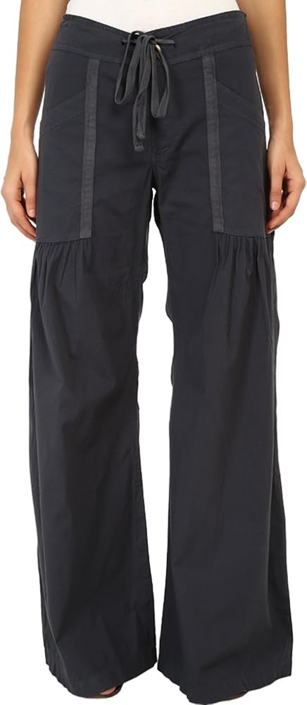 XCVI Womens Willow Wide Leg Stretch Poplin Pants Charcoal MD