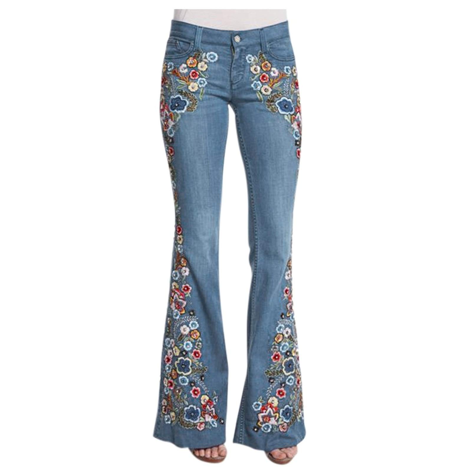 Amazon.com: qjbh1 - Pantalones vaqueros para mujer, cintura con botón  grande, pantalones de mezclilla (color: azul cielo, tamaño: XXL) : Ropa,  Zapatos y Joyería
