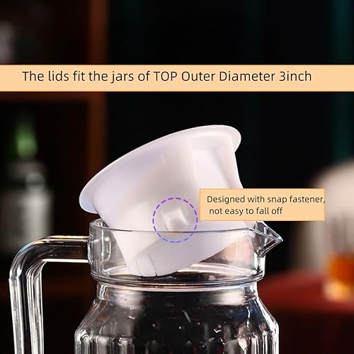 Miniatura 5 de 2 tapas de vidrio para jarras de agua, de plástico de grado alimenticio, antipolvo, resistentes a las salpicaduras, cubiertas para jarras de