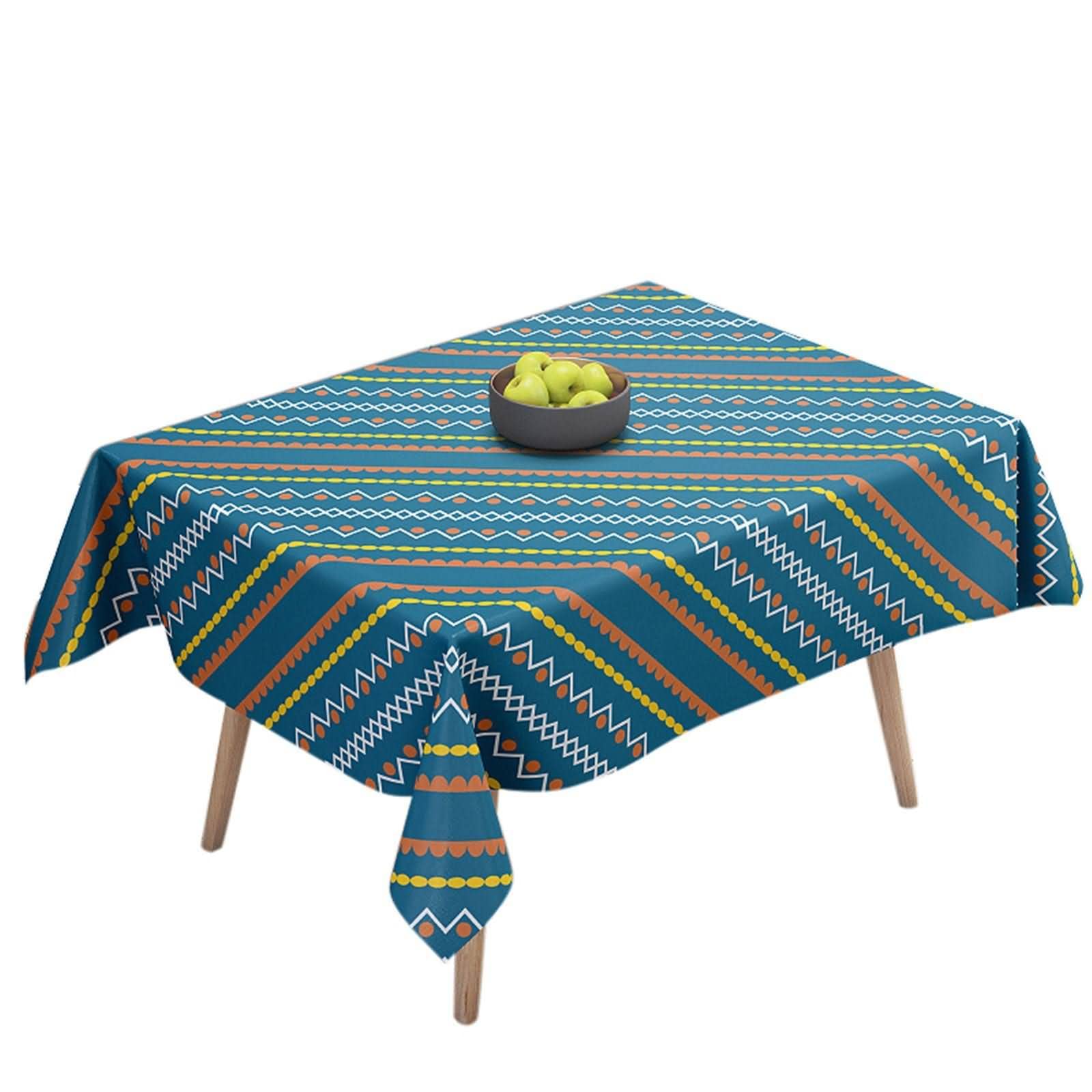 Tovaglia Vintage Tovaglie da Tavolo Moderne con Tovaglioli Stampa Etnica Boema di Lino Ricamata Rettangolari Grandi Cotone Cotone Lino Stile 7 Protezione del Cucina 100X140Cm
