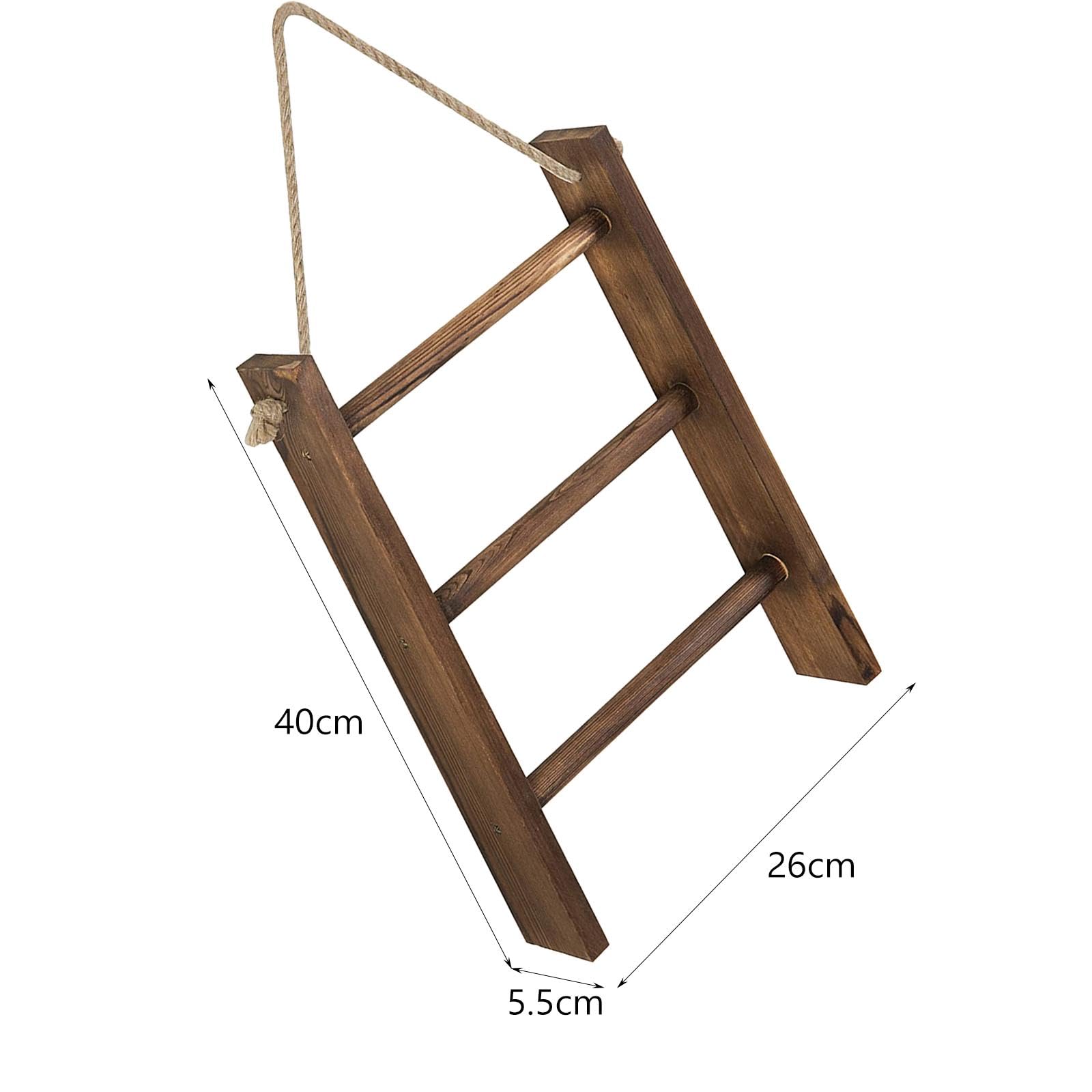 LOVIVER Toalleros de Madera, toallero Colgante, Escalera Colgante de Madera, Colgador de exhibición, toallero de 3 Niveles, Estante para Toallas para Puerta