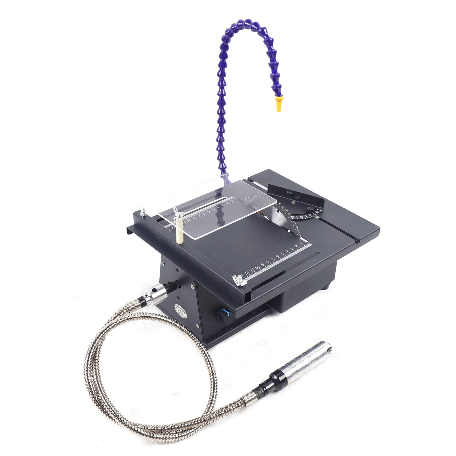 JooWing Jewelry 110V Table Saw Gem Jewelry Rock Bench Polishing Grinding Machine Lathe Polisher Gem Lathe Rock Saw Lapidary Polisher Buffer Mini Table Saw DIY Grinder Equipment Tool 0-15000r/min