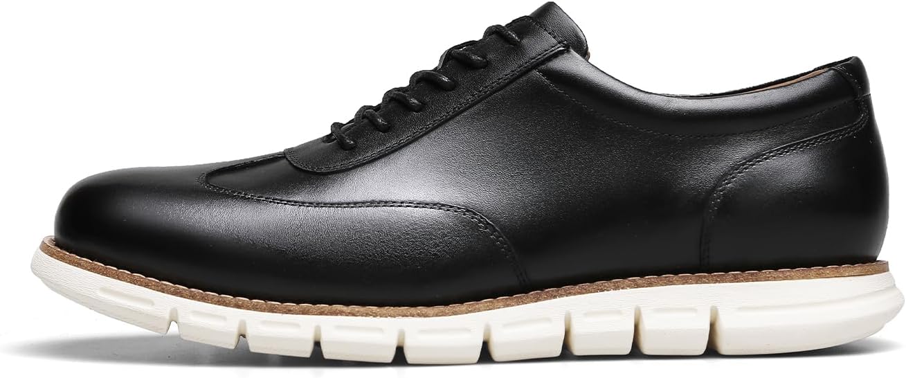 DESAI Mens Casual Leather Shoes Soft Genuine Leather for Relaxed Style and Smooth Wear