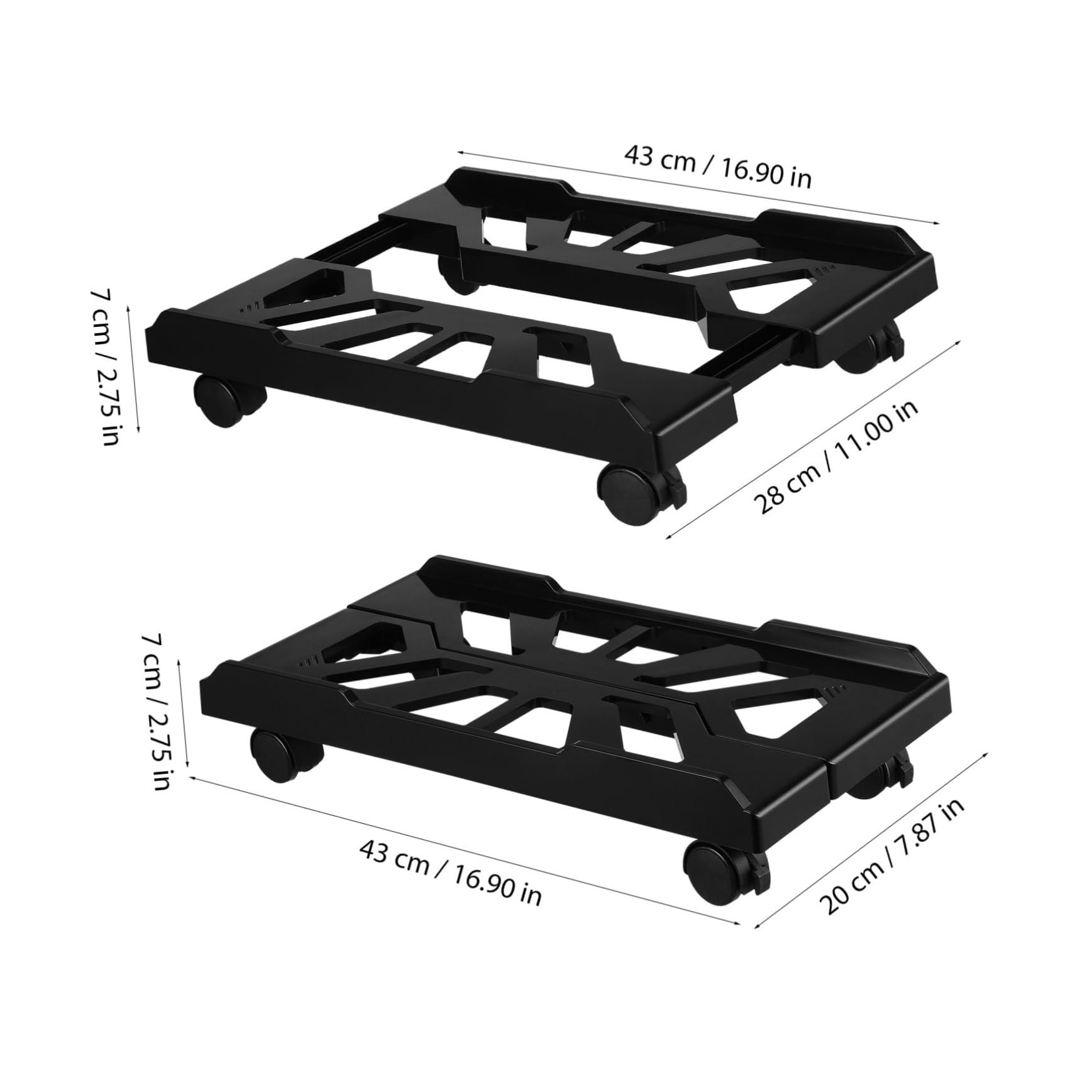 Homoyoyo Soporte para Torre de CPU Negro con Ruedas Ajustable y Diseño Telescópico de Abs para Uso Versátil en Oficina, Hogar y Escuela
