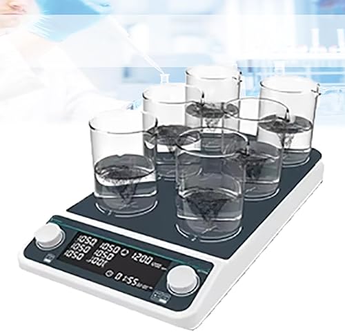 Potente agitador magnético de laboratorio, control asíncrono, 4/6/9 * 16.9 fl oz, agitador magnético de conexión múltiple con barras de agitación,