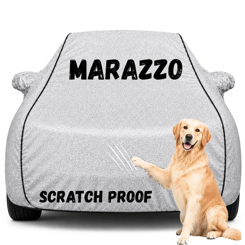 Image of Pure Fabric Silver 100% Waterproof Marazzo Car Cover | Polyester Car Body Cover for Rain & Sun | UV Protection, Dustproof, Scratch Resistant, Windproof, Heat Resistant, Custom Fit