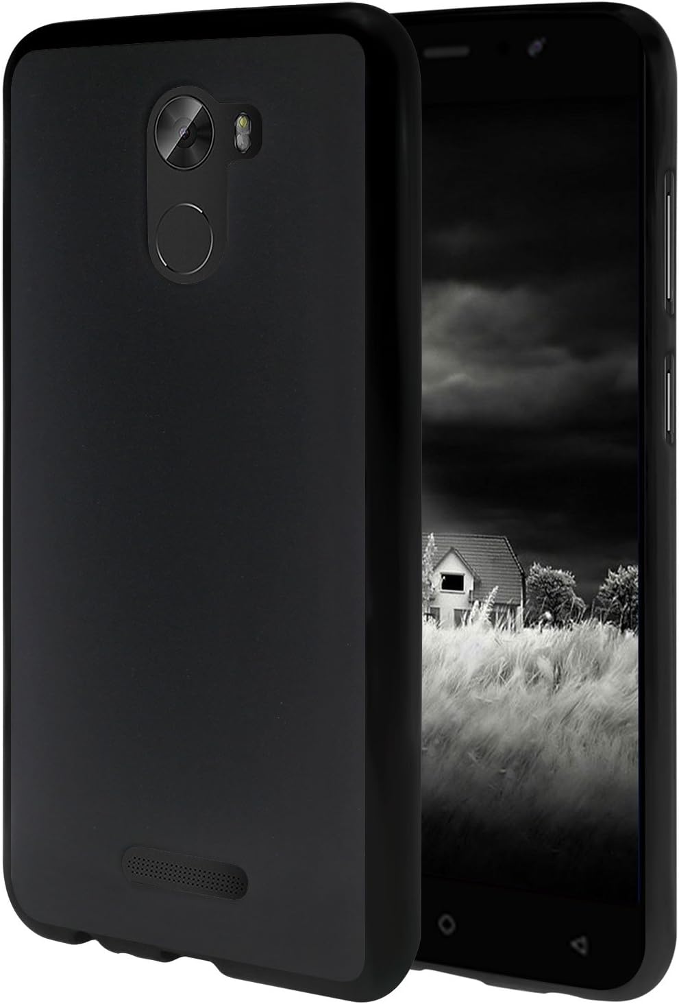 Blu VIVO 8L Case, Harryshell Lightweight Slim Thin TPU Gel Skin Flexible Soft Rubber Protective Case Cover for Blu VIVO 8L 5.3 inch (Black)