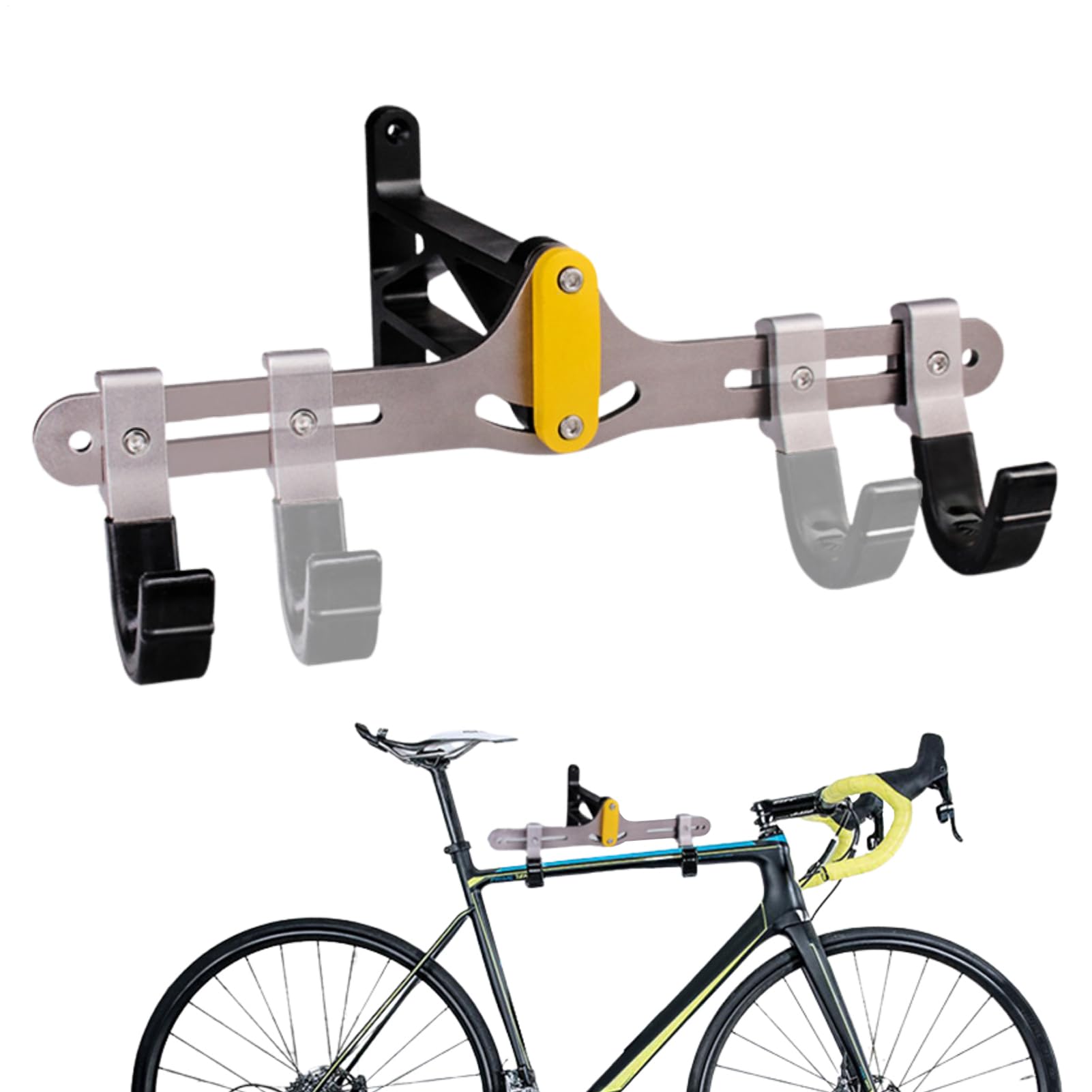 Support mural pour vélo robuste en métal résistant avec portant capitonné - 7