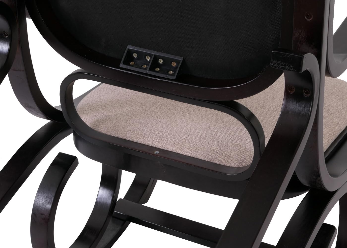 Homy - Mecedora de Madera M41 en roble, color nogal/cubierta beige