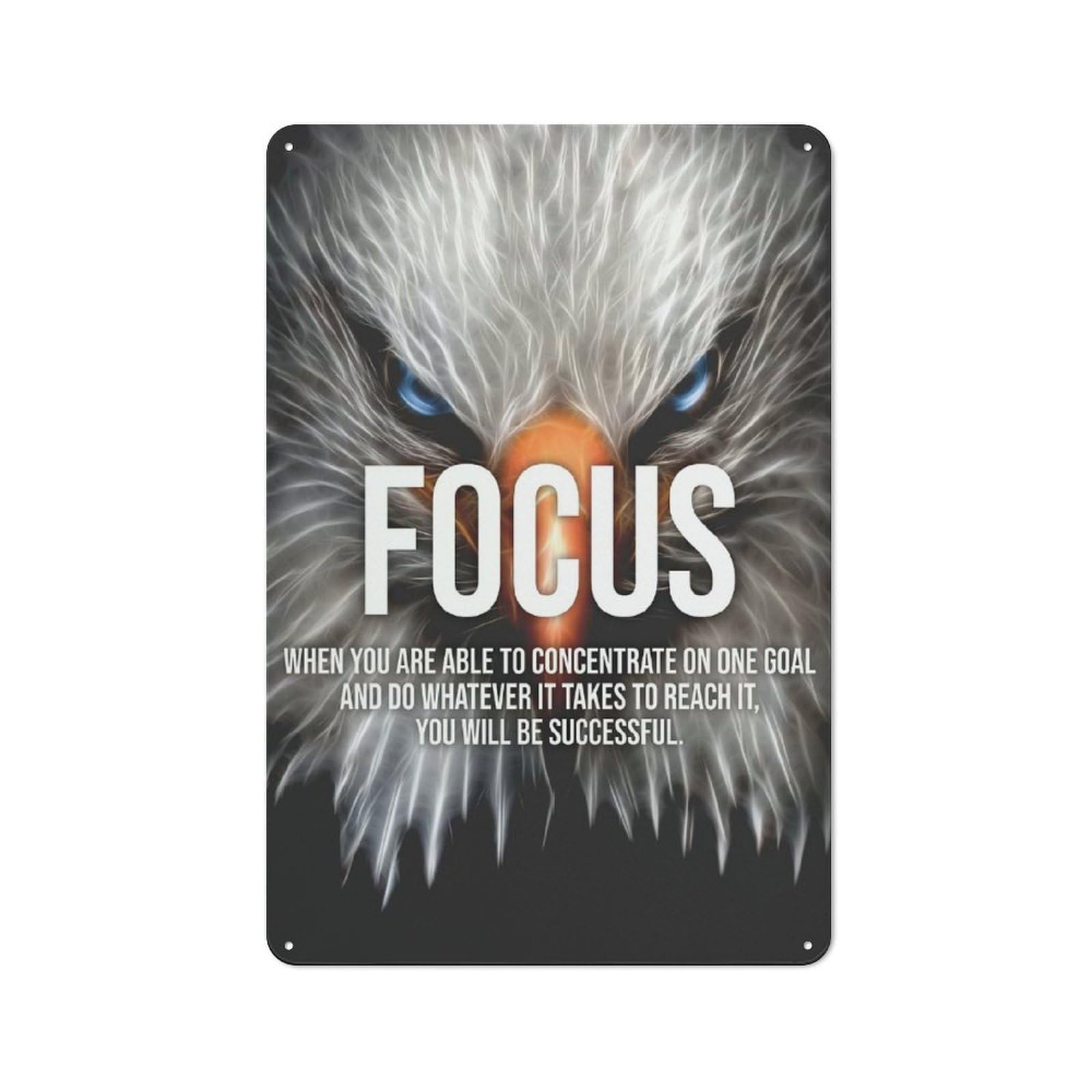 FOCUS Workshop Style Metal Wall Decor 30x20cm, Decorative Metal Plaque for Garage, Hobby Room, Office Or Man Cave