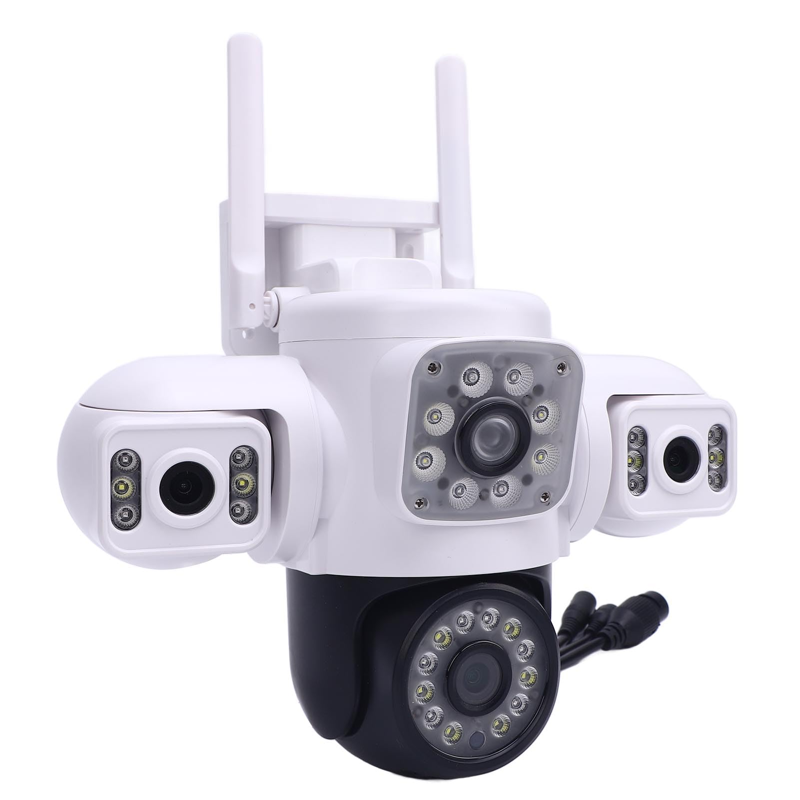 Jectse Trzy Aparat Bezpieczeństwa Obiektywu, 2K Kamery Monitorujące na Zewnątrz do Zabezpieczenia Domu, Bezprzewodowe Zasilanie Słoneczne/baterii 2,4G Wi -Fi, (wtyczka UE)