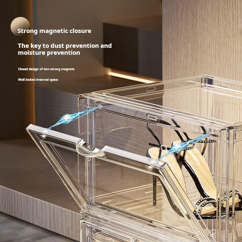 Image of Story@Home Stackable Sneaker Box Transparent - Pack of 3 | Shoe Storage Box for Sneakers Fits Upto Size 13 | Dustproof Sneaker Display Case Organizer | DIY Space-Saving Shoe Organizer - Transparent