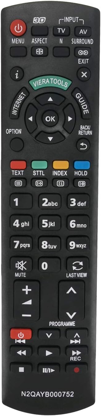 VINABTY N2QAYB000752 Replacement Remote Control Fit for Panasonic Viera LCD LED TV TX-L47ETS51 TX-L47ETF52 TX-L47ETN53 TX-P42GTX34 TX-L47ETW5 TX-P42GTF32 TX-P42GTN33 TX-L47ET5B TX-L47ET5E TX-P42ST30B - Image 4