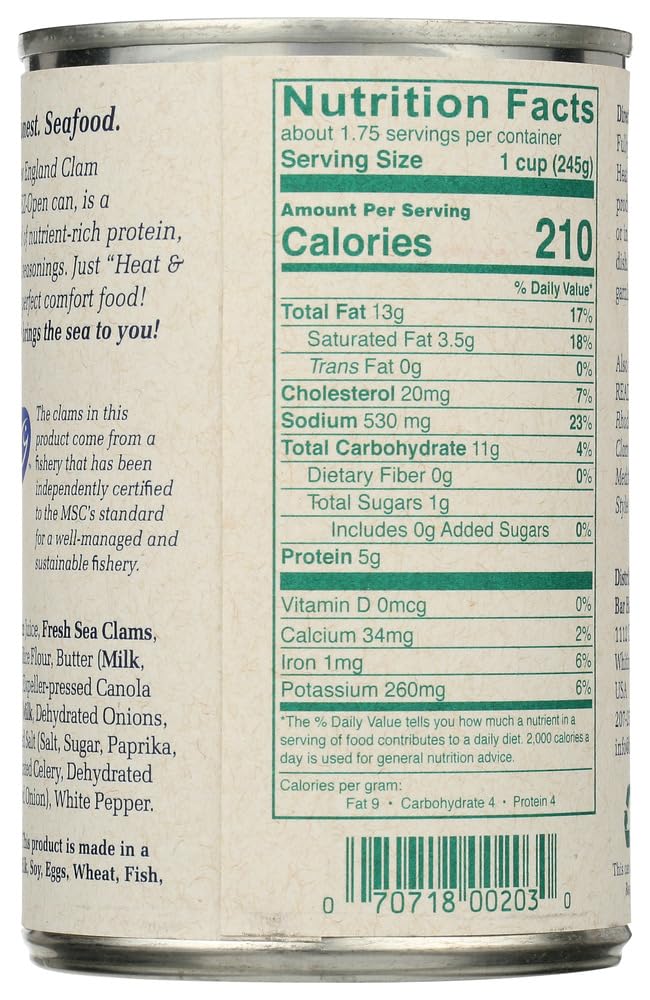 Bar Harbor Chowder, New England Clam 15 oz. (Pack of 6)