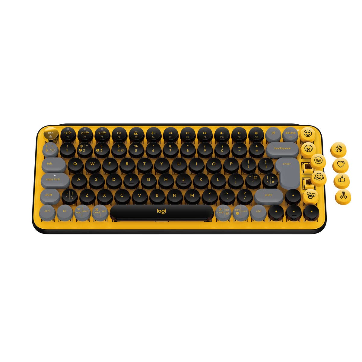 Logitech POP Keys Mechanische kabellose Tastatur mit anpassbaren Emoji-Tasten, Französisches AZERTY-Layout - Blast